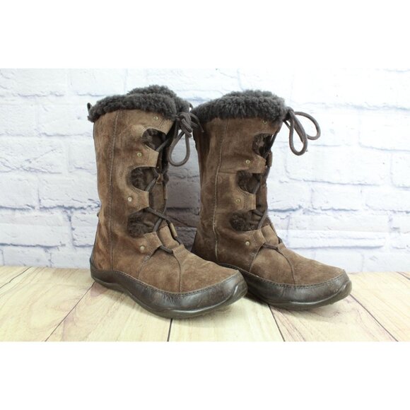 The North Face Abby III Brown Leather Winter Snow Boots Size 8.5 - Picture 5 of 10